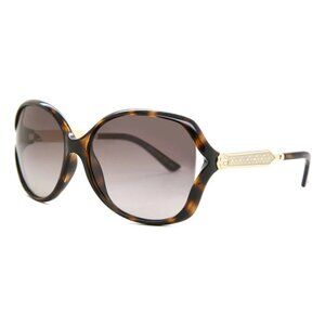 NEW GUCCI SUNGLASSES, WOMEN HAVANA EYEWEAR GG0076S 003
